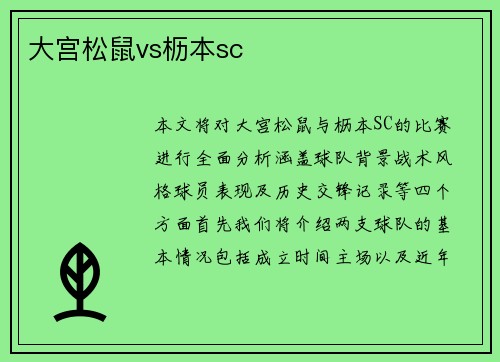大宫松鼠vs枥本sc